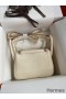 Hermes Mini Lindy Handmade Bag In Nata Clemence Leather