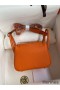 Hermes Mini Lindy Handmade Bag In Orange Clemence Leather