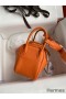 Hermes Mini Lindy Handmade Bag In Orange Clemence Leather