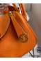 Hermes Mini Lindy Handmade Bag In Orange Clemence Leather