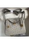 Hermes Mini Lindy Handmade Bag In Pearl Grey Ostrich Leather