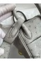 Hermes Mini Lindy Handmade Bag In Pearl Grey Ostrich Leather