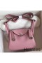 Hermes Mini Lindy Handmade Bag In Pink Clemence Leather