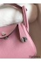 Hermes Mini Lindy Handmade Bag In Pink Clemence Leather