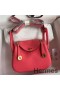Hermes Mini Lindy Handmade Bag In Rose Lipstick Clemence Leather