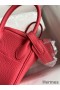 Hermes Mini Lindy Handmade Bag In Rose Lipstick Clemence Leather