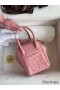 Hermes Mini Lindy Handmade Bag In Rose Sakura Ostrich Leather