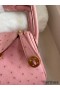 Hermes Mini Lindy Handmade Bag In Rose Sakura Ostrich Leather