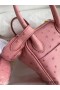 Hermes Mini Lindy Handmade Bag In Rose Sakura Ostrich Leather