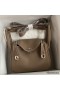 Hermes Mini Lindy Handmade Bag In Taupe Clemence Leather