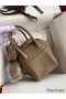 Hermes Mini Lindy Handmade Bag In Taupe Clemence Leather