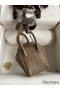 Hermes Mini Lindy Handmade Bag In Taupe Ostrich Leather
