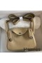 Hermes Mini Lindy Handmade Bag In Trench Clemence Leather