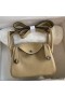 Hermes Mini Lindy Handmade Bag In Trench Clemence Leather