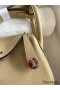 Hermes Mini Lindy Handmade Bag In Trench Clemence Leather