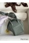 Hermes Mini Lindy Handmade Bag In Vert Amande Clemence Leather