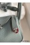 Hermes Mini Lindy Handmade Bag In Vert Amande Clemence Leather