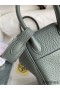Hermes Mini Lindy Handmade Bag In Vert Amande Clemence Leather