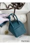 Hermes Mini Lindy Handmade Bag In Vert Bosphore Clemence Leather