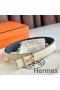 Hermes Mors H 24mm Reversible Belt in Blue and White Epsom Leather
