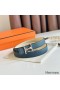 Hermes Mors H 24mm Reversible Belt in Blue and White Epsom Leather