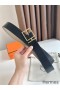 Hermes Nathan 40MM Belt in Grey Clemence Leather