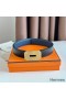 Hermes Neo Reversible Belt 32MM in Blue Clemence Leather