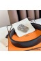 Hermes Neo Reversible Belt 32MM in Chocolate Clemence Leather