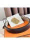 Hermes Neo Reversible Belt 32MM in Trench Clemence Leather
