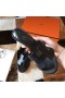 Hermes Oasis Sandals In Black Epsom Leather
