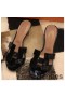 Hermes Oasis Sandals In Black Patent Calfskin