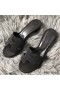 Hermes Oasis Sandals In Black Suede with Rhinestone