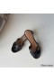 Hermes Oasis Sandals In Black Swift Leather