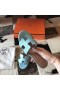 Hermes Oasis Sandals In Blue Atoll Epsom Leather