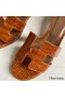 Hermes Oasis Sandals In Brown Shiny Niloticus Crocodile