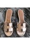 Hermes Oasis Sandals In Champagne Swift Leather
