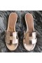 Hermes Oasis Sandals In Champagne Swift Leather