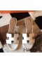 Hermes Oasis Sandals In Himalaya Matte Niloticus Crocodile
