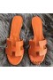 Hermes Oasis Sandals In Orange Epsom Leather