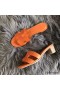 Hermes Oasis Sandals In Orange Epsom Leather