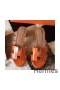 Hermes Oasis Sandals In Orange Shiny Niloticus Crocodile