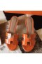 Hermes Oasis Sandals In Orange Shiny Niloticus Crocodile