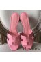 Hermes Oasis Sandals In Pink Epsom Leather