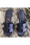 Hermes Oasis Sandals In Sapphire Epsom Leather