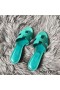 Hermes Oasis Sandals In Vert Veronese Epsom Leather