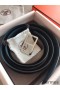 Hermes Officier Reversible 38mm Belt In Blue Clemence Leather
