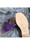 Hermes Oran Perforated Sandals In Purple Epsom Leather