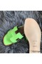 Hermes Oran Sandals In Apple Green Lizard Leather