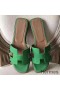 Hermes Oran Sandals In Bamboo Epsom Leather