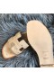 Hermes Oran Sandals In Beige Ostrich Leather